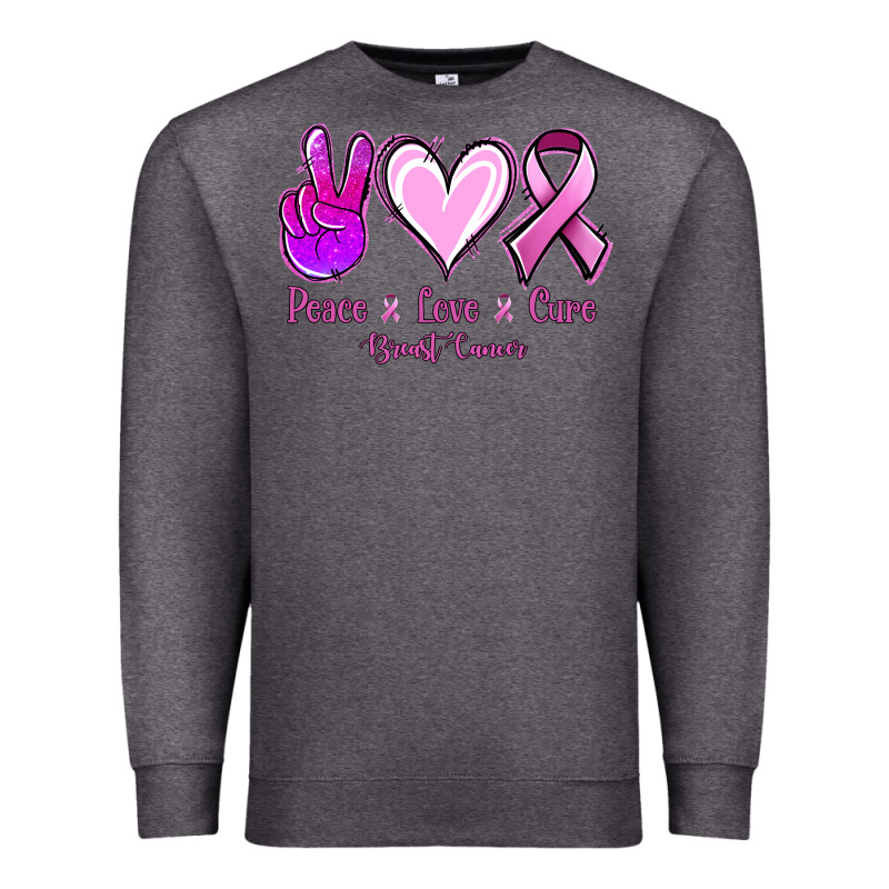 Peace Love Cure Breast Cancer Premium Sweatshirt by Jasminsmagicworld | Teevron