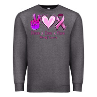Charcoal Heather Peace Love Cure Breast Cancer Premium Sweatshirt - Jasminsmagicworld