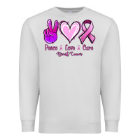 Dove Grey Peace Love Cure Breast Cancer Premium Sweatshirt - Jasminsmagicworld