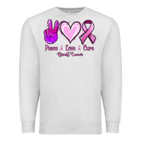 Oatmeal Heather Peace Love Cure Breast Cancer Premium Sweatshirt - Jasminsmagicworld