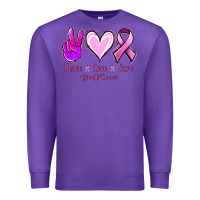 Purple Peace Love Cure Breast Cancer Premium Sweatshirt - Jasminsmagicworld