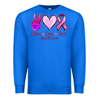 True Royal Peace Love Cure Breast Cancer Premium Sweatshirt - Jasminsmagicworld