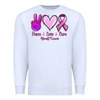 White Peace Love Cure Breast Cancer Premium Sweatshirt - Jasminsmagicworld