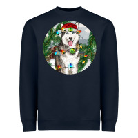 Navy husky and farm ornament Heavyweight Sweatshirt - RanaPortraitStore