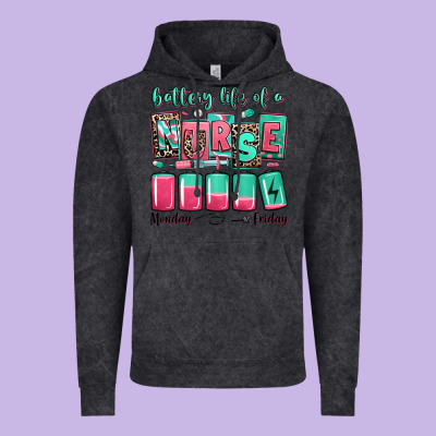 Battery Life Of A Nurse Vintage Hoodie Designed By Ranaportraitstore