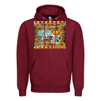 Burgundy hello pumpkin tumbler Zipper Hoodie - BundleAndBundleShop