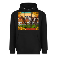 Black Western Ranch Horses Heavyweight Hoodie - LillyAllenDesigns