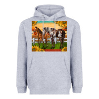 Heather Grey Western Ranch Horses Heavyweight Hoodie - LillyAllenDesigns