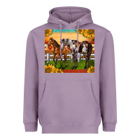 Lavender Western Ranch Horses Heavyweight Hoodie - LillyAllenDesigns
