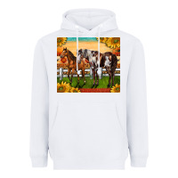 White Western Ranch Horses Heavyweight Hoodie - LillyAllenDesigns