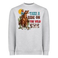 Heather Grey take a ride on the wild side with rodeo Heavyweight Sweatshirt - texasbilliewilder