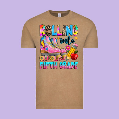 Rolling Into Fifth Grade Vintage Tee Designed By Texasbilliewilder
