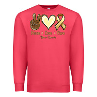 Cardinal Peace Love Cure Bone Cancer Premium Sweatshirt - Jasminsmagicworld