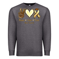 Charcoal Heather Peace Love Cure Bone Cancer Premium Sweatshirt - Jasminsmagicworld