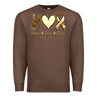 Chestnut Peace Love Cure Bone Cancer Premium Sweatshirt - Jasminsmagicworld
