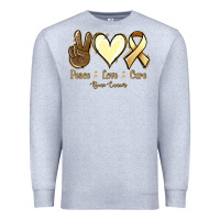 Heather Grey Peace Love Cure Bone Cancer Premium Sweatshirt - Jasminsmagicworld