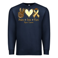 Navy Peace Love Cure Bone Cancer Premium Sweatshirt - Jasminsmagicworld