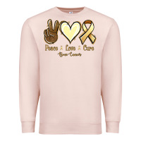 Pale Pink Peace Love Cure Bone Cancer Premium Sweatshirt - Jasminsmagicworld