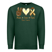 Sports Green Peace Love Cure Bone Cancer Premium Sweatshirt - Jasminsmagicworld
