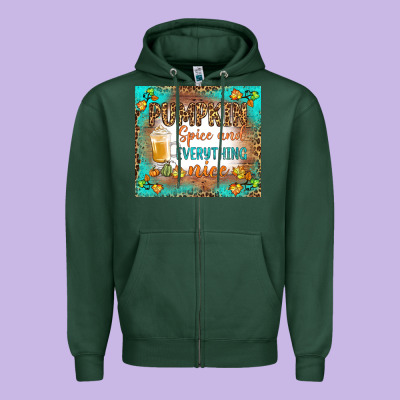 Pumpkin Spice And Everything Nice Zipper Hoodie Designed By Bundleandbundleshop