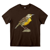 Chocolate Brown Western Meadowlark Heavy Core Tee - LillyAllenDesigns