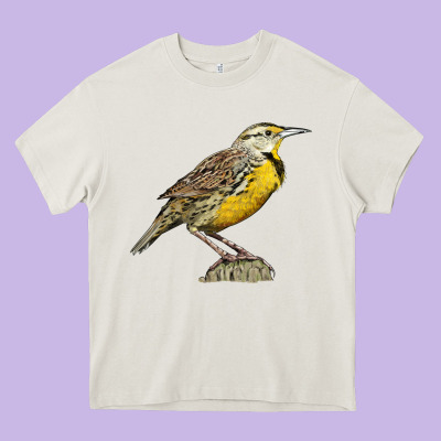 Western Meadowlark Heavy Core Tee Designed By Lillyallendesigns