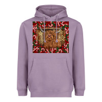 Lavender Christmas highland cow with candy canes Heavyweight Hoodie - BarkalooDesign