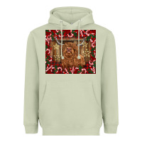 Matcha Christmas highland cow with candy canes Heavyweight Hoodie - BarkalooDesign