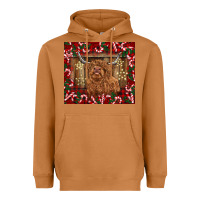 Meerkat Christmas highland cow with candy canes Heavyweight Hoodie - BarkalooDesign