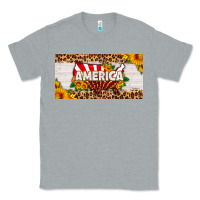 Heather Grey america map sunflower license plate Classic Tee - HRA Design Shop