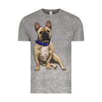 Cloud Rock french bulldog with royal blue Vintage Tee - RanaPortraitStore