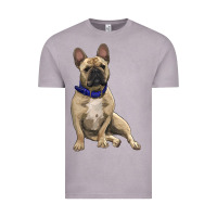 Vintage Zinc french bulldog with royal blue Vintage Tee - RanaPortraitStore
