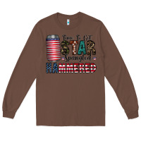 Chestnut Star Spangled Hammered Long Sleeve Tee - CowhideDigitalArt