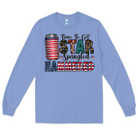 Colony Blue Star Spangled Hammered Long Sleeve Tee - CowhideDigitalArt