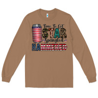 Toasted Coconut Star Spangled Hammered Long Sleeve Tee - CowhideDigitalArt
