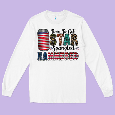 Star Spangled Hammered Long Sleeve Tee Designed By Cowhidedigitalart