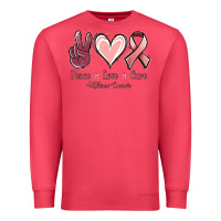 Cardinal Peace Love Cure Uterine Cancer Premium Sweatshirt - Jasminsmagicworld