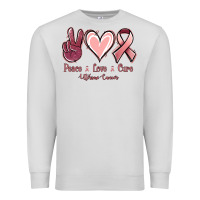 Dove Grey Peace Love Cure Uterine Cancer Premium Sweatshirt - Jasminsmagicworld