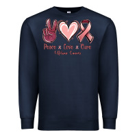 Navy Peace Love Cure Uterine Cancer Premium Sweatshirt - Jasminsmagicworld