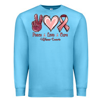 Ocean Blue Peace Love Cure Uterine Cancer Premium Sweatshirt - Jasminsmagicworld