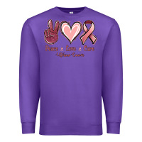 Purple Peace Love Cure Uterine Cancer Premium Sweatshirt - Jasminsmagicworld