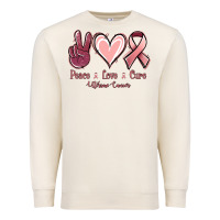 Sandshell Peace Love Cure Uterine Cancer Premium Sweatshirt - Jasminsmagicworld