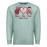 Seafoam Peace Love Cure Uterine Cancer Premium Sweatshirt - Jasminsmagicworld