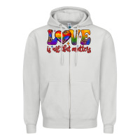Dove Grey love is all that matters Zipper Hoodie - JahusDesignShop