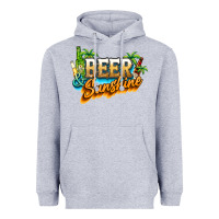 Heather Grey Beer and sunshine Heavyweight Hoodie - NancyCooperArtShop