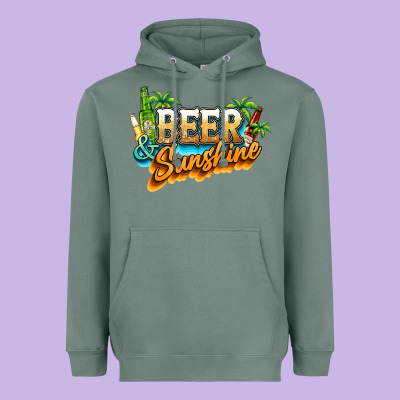 Beer And Sunshine Heavyweight Hoodie Designed By Nancycooperartshop