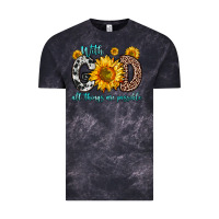 Cloud Black with god all things are possible sunflower Vintage Tee - Zillion Design Studio