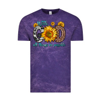 Cloud Purple with god all things are possible sunflower Vintage Tee - Zillion Design Studio