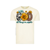 Vintage Arctic with god all things are possible sunflower Vintage Tee - Zillion Design Studio