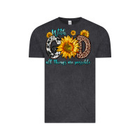 Vintage Black with god all things are possible sunflower Vintage Tee - Zillion Design Studio